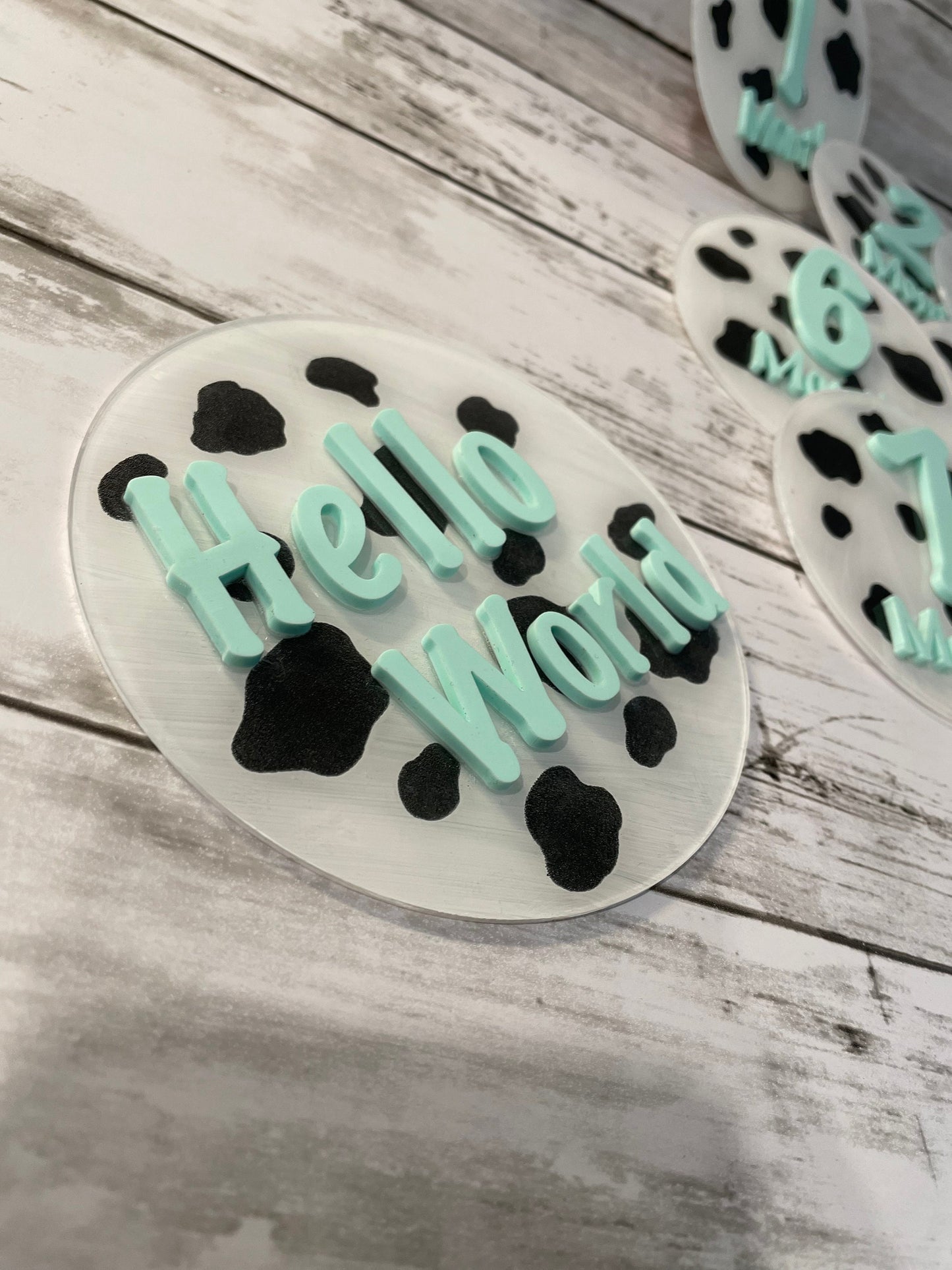 Cow milestone cards, cow baby photo props,  farm milestone cards, monthly milestone markers, cow photo props