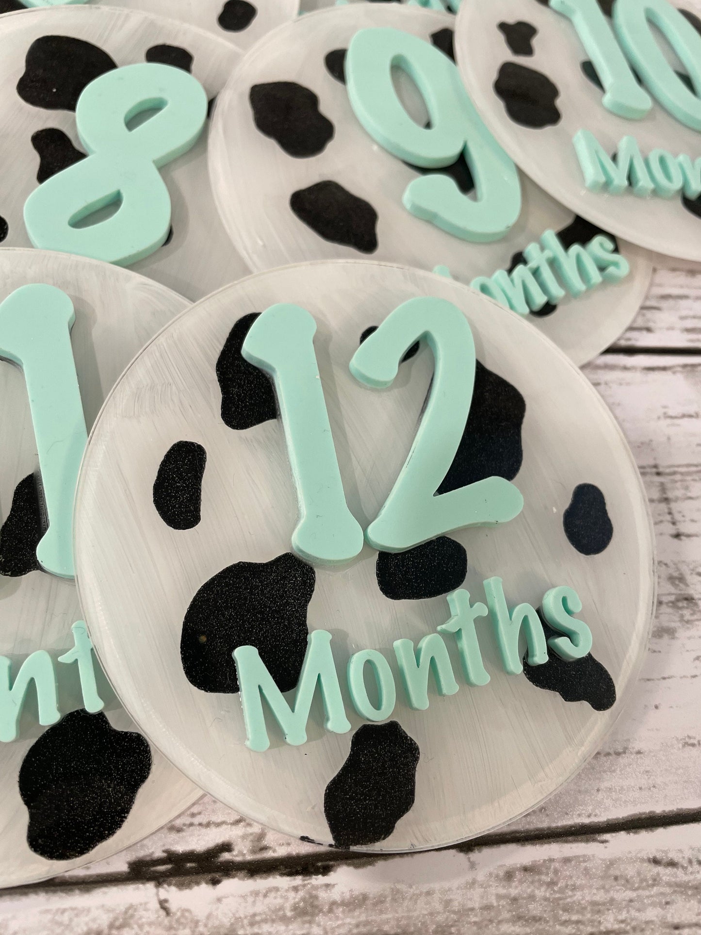 Cow milestone cards, cow baby photo props,  farm milestone cards, monthly milestone markers, cow photo props