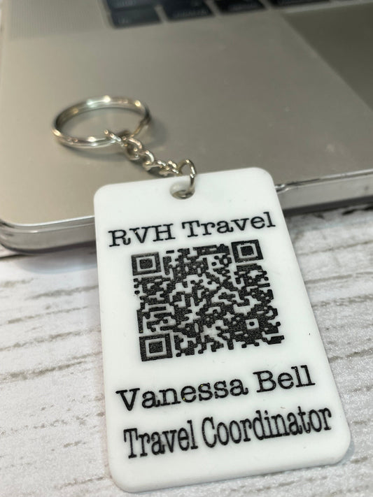 QR Keychain,  Personalized keychain, QR Code Business Card, Small Business Must Haves,